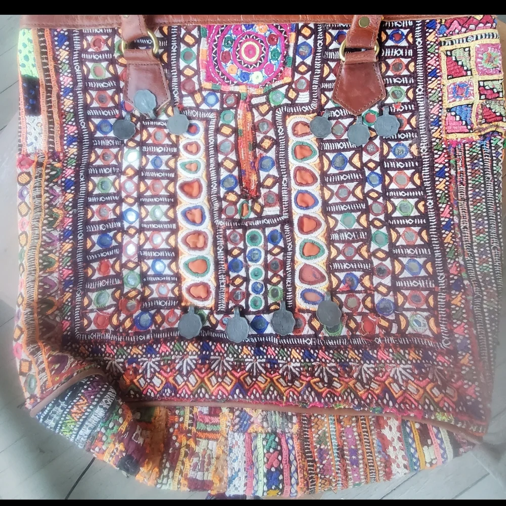 Artisan Banjara zari Boho Embroidered bag Handmade Patchwork Repurposed